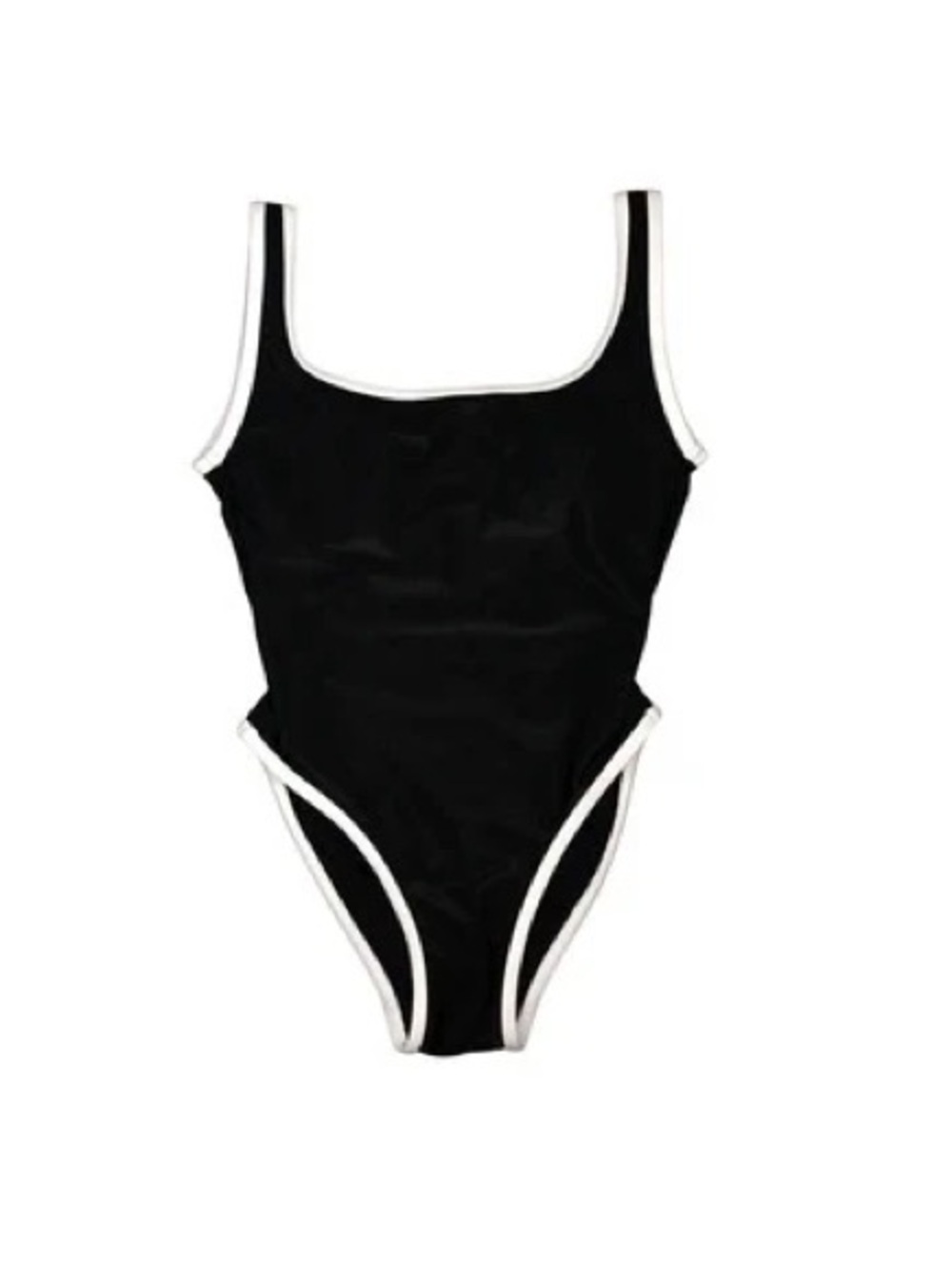Black & White Trim One-Piece Swimsuit